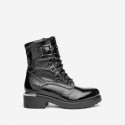 Nero Giardini bottines en cuir vernis noir style rangers