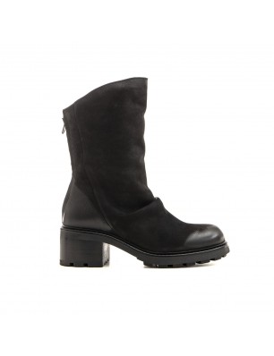 Semerdjian boots en cuir bi-matière noir