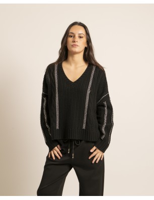 Not Shy Pull en laine noir...